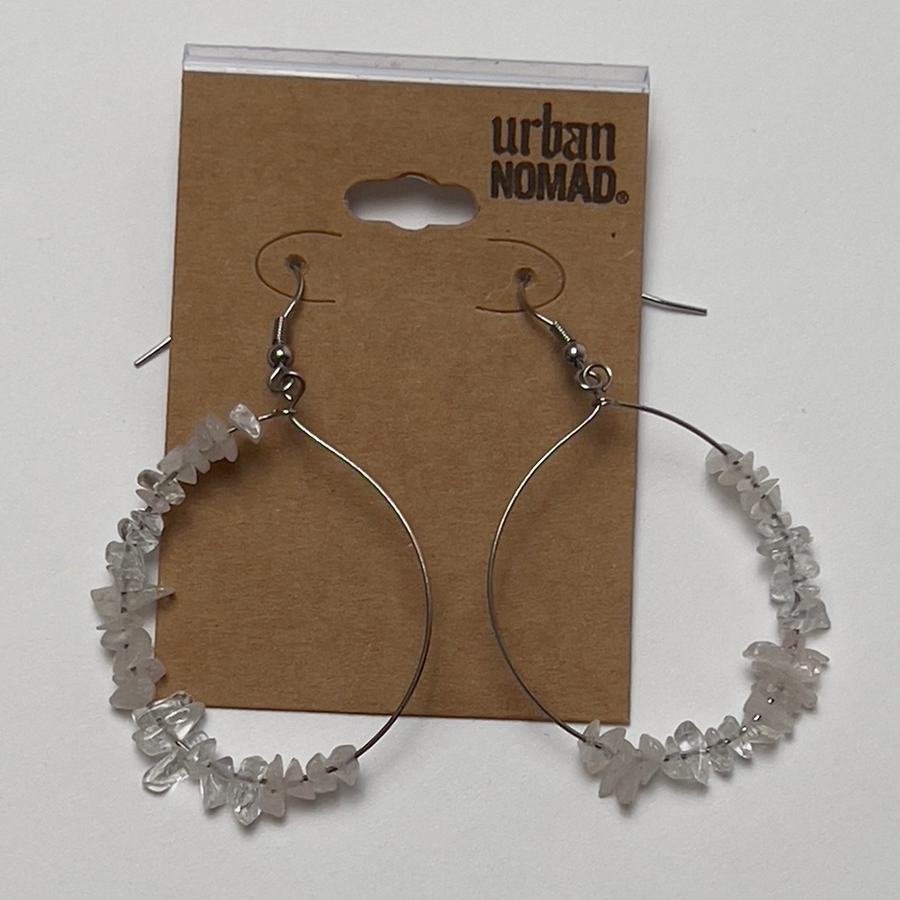 Urban Nomad Clear Beaded Hoop Earrings